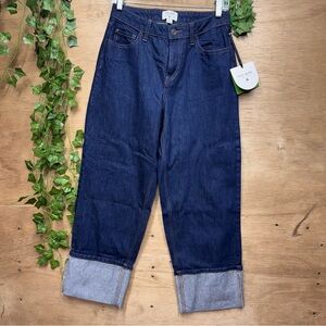 Kate Spade High Waist Wide Leg Cuff Jeans